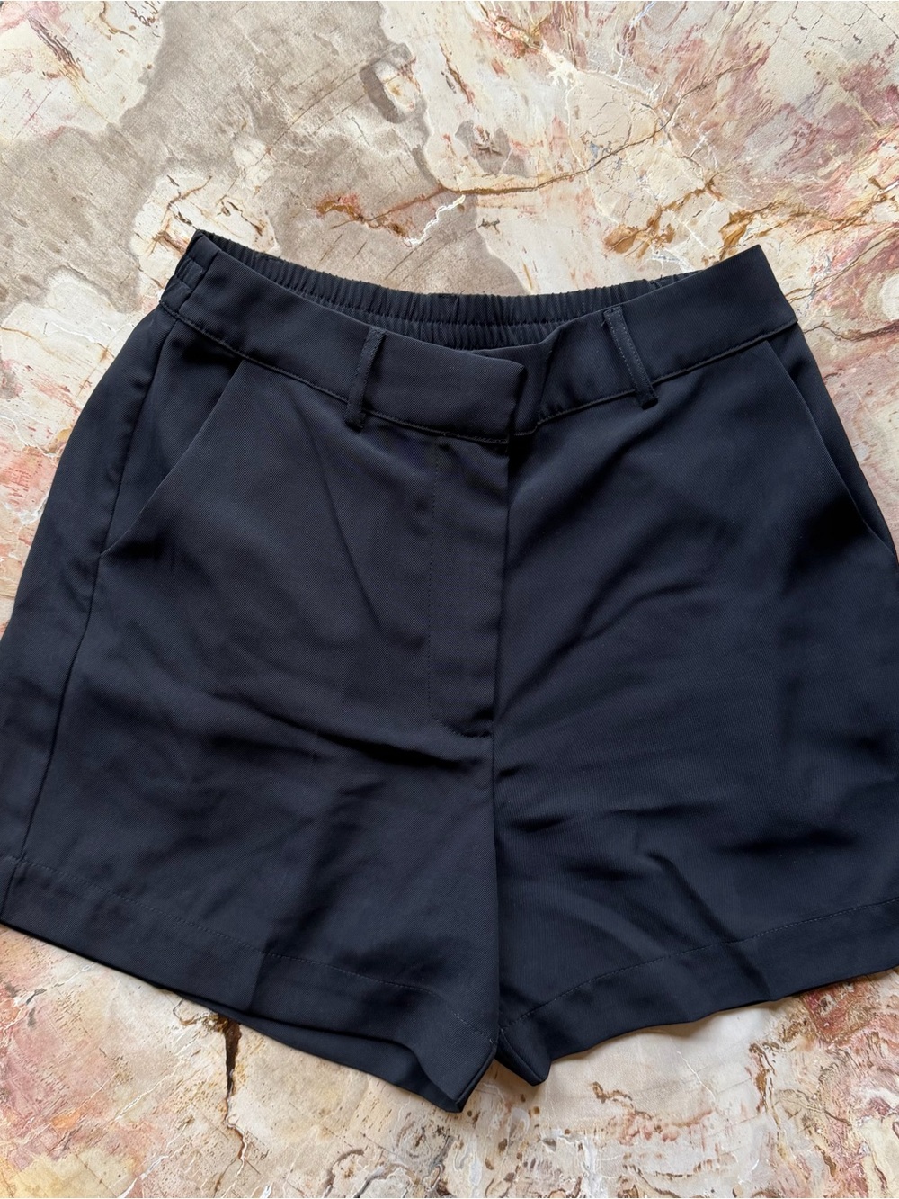Black Women's Dress Shorts - Classic High-Waist Style